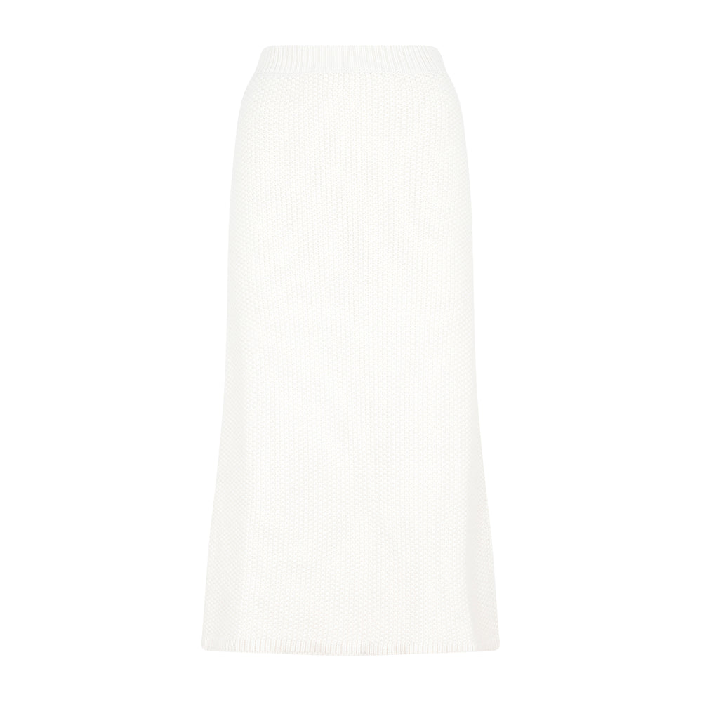 White Crochet Midi Skirt-1