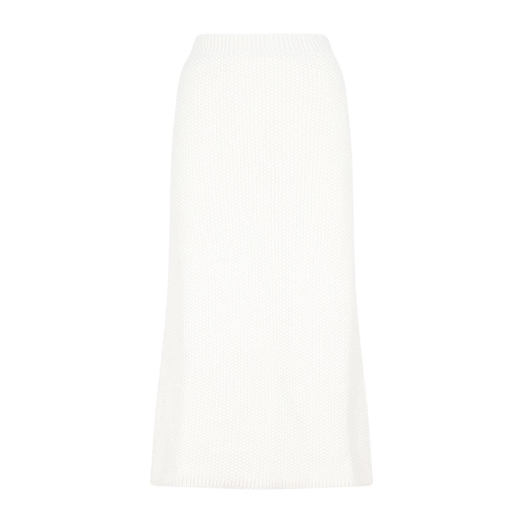 White Crochet Midi Skirt-1