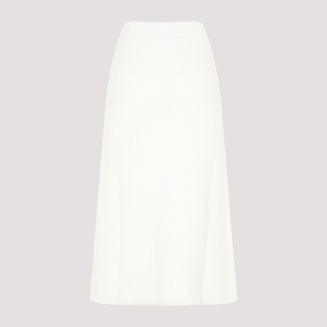 White Crochet Midi Skirt-3