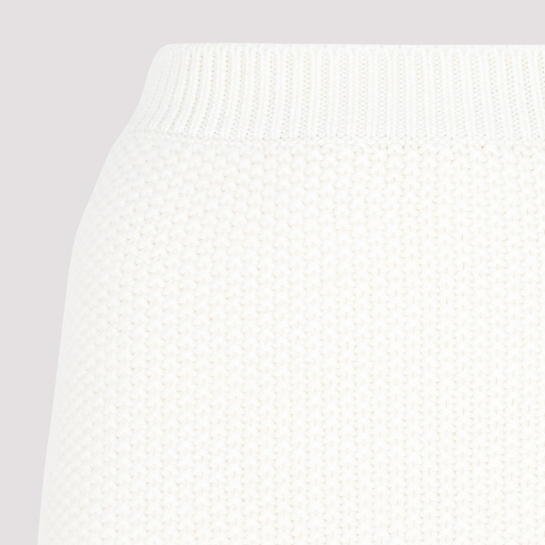 White Crochet Midi Skirt-5