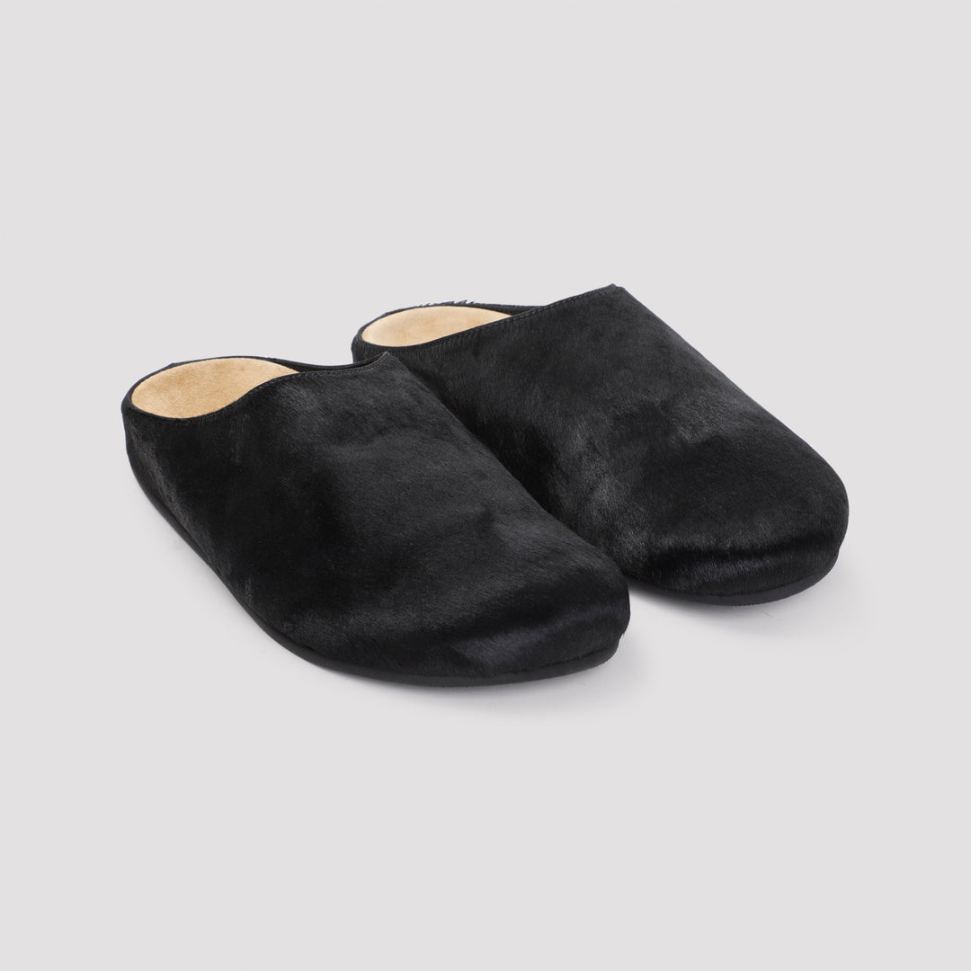 Black Hugo Leather Slides-4