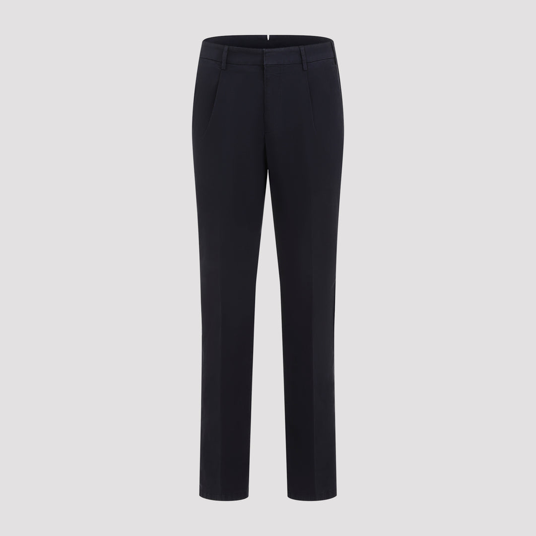 Midnight Blue Cotton Pienza Pants-5