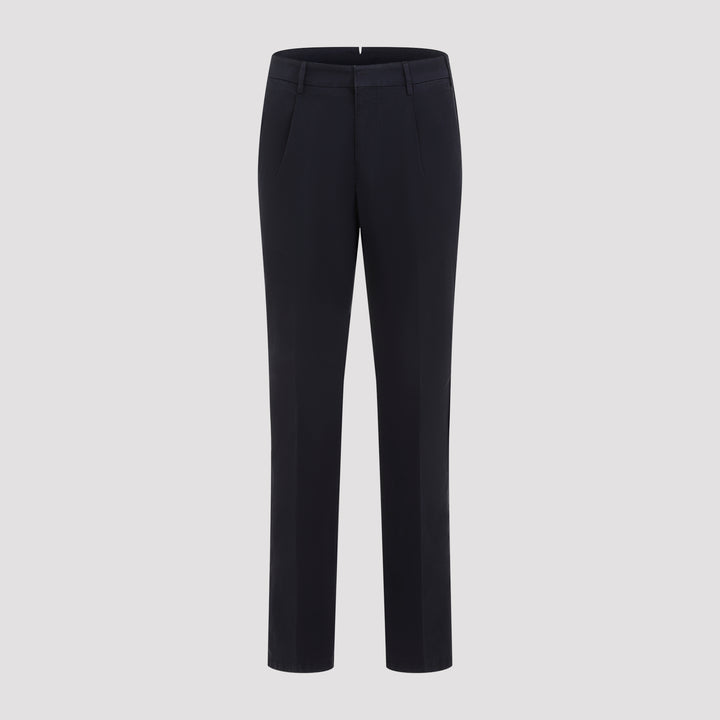 Midnight Blue Cotton Pienza Pants-5