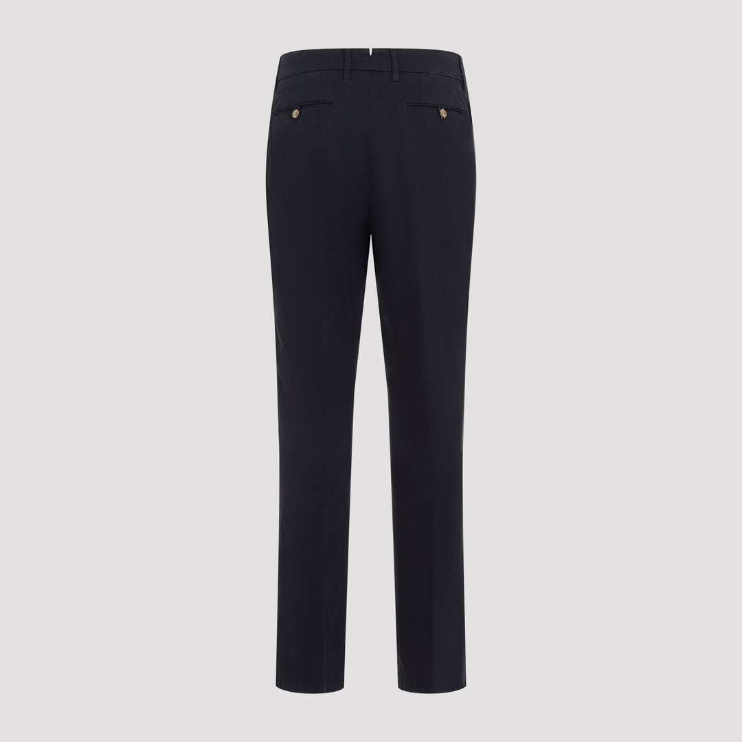 Midnight Blue Cotton Pienza Pants-8