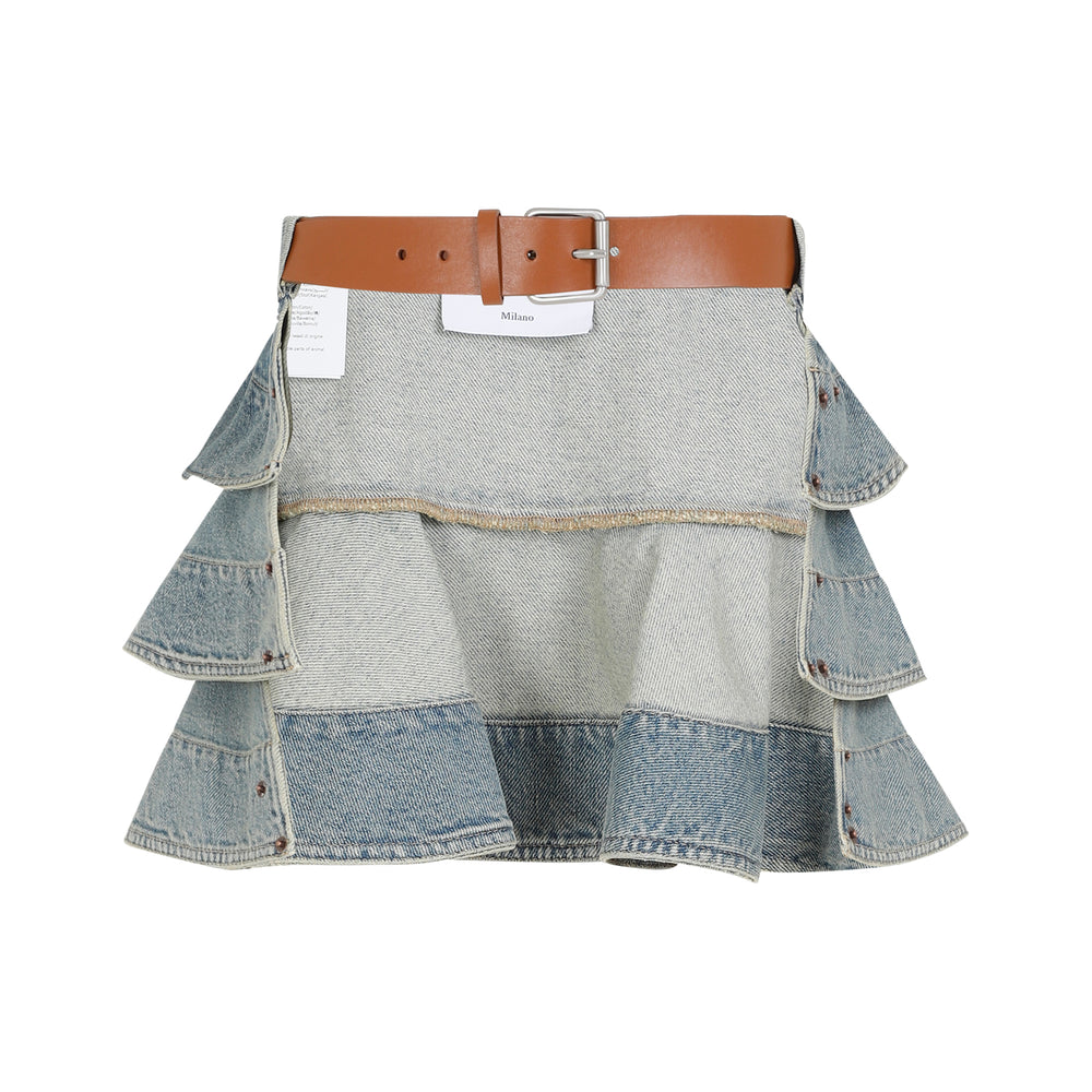 Light Blue Cotton Skirt-1