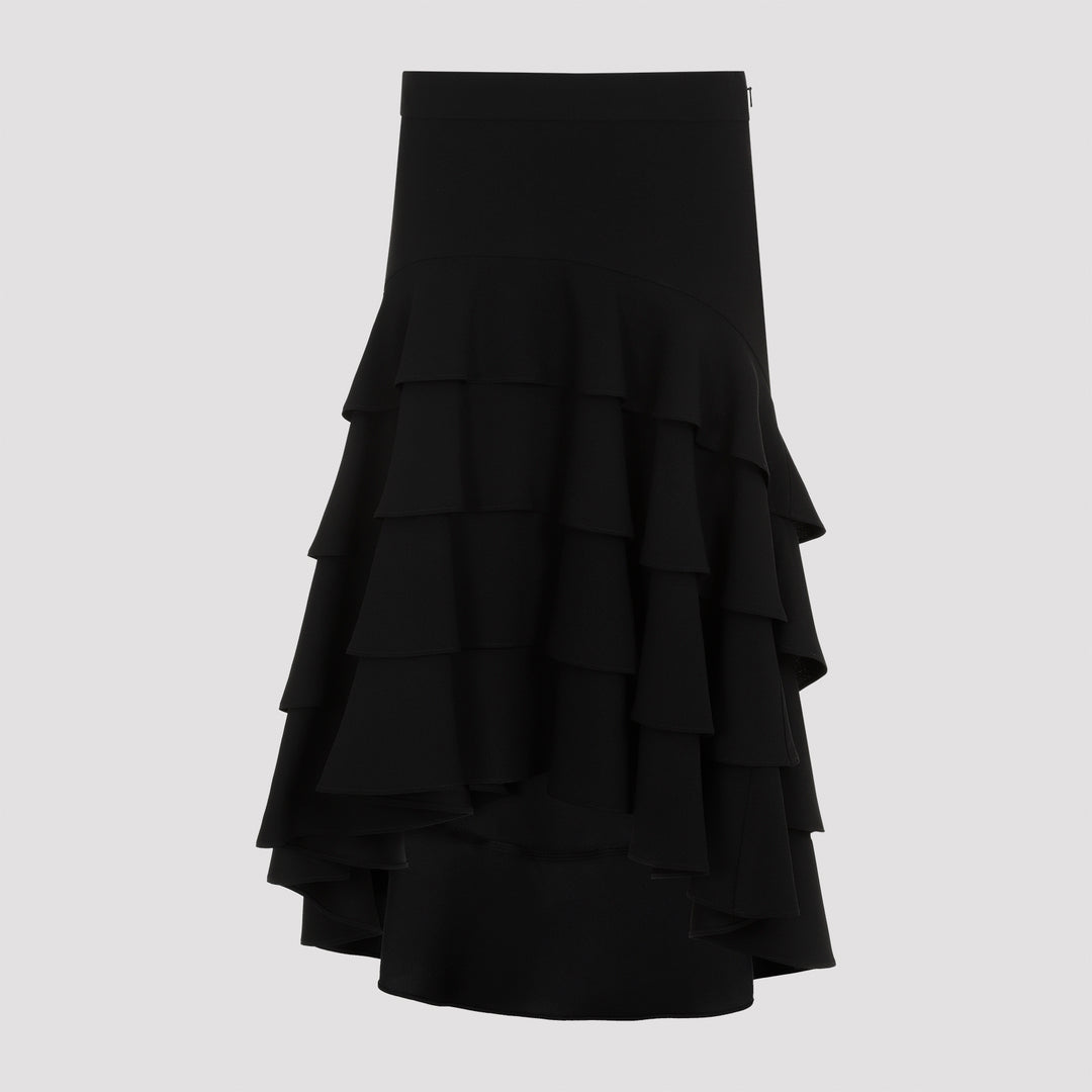 Black Envere Satin Skirt-0