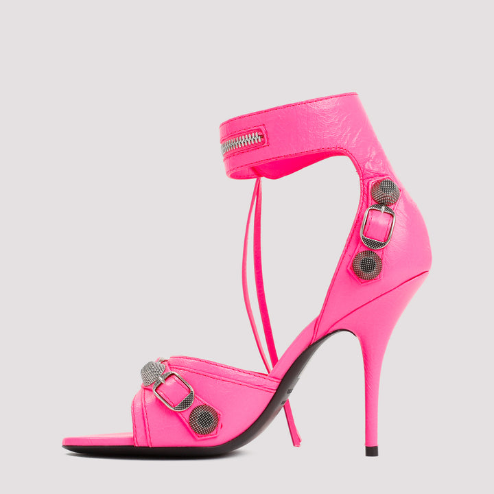 Fluo Pink Cagole Leather Sandals-3