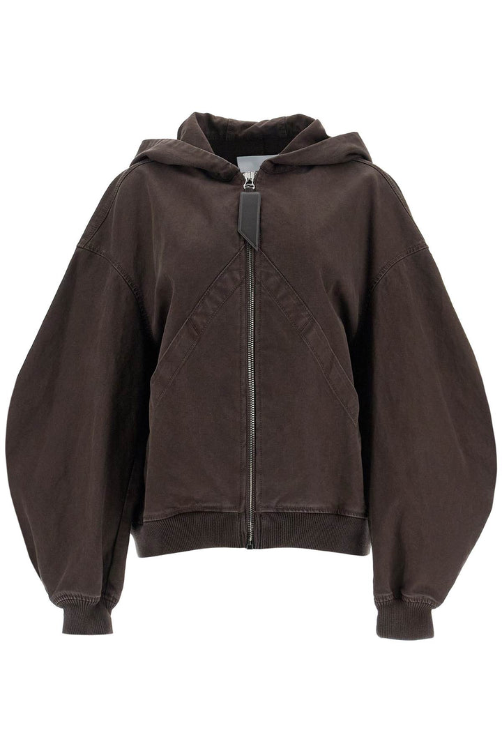 cotton bomber jacket with hood-0