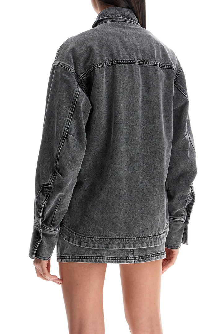 oversized black denim bomber-2