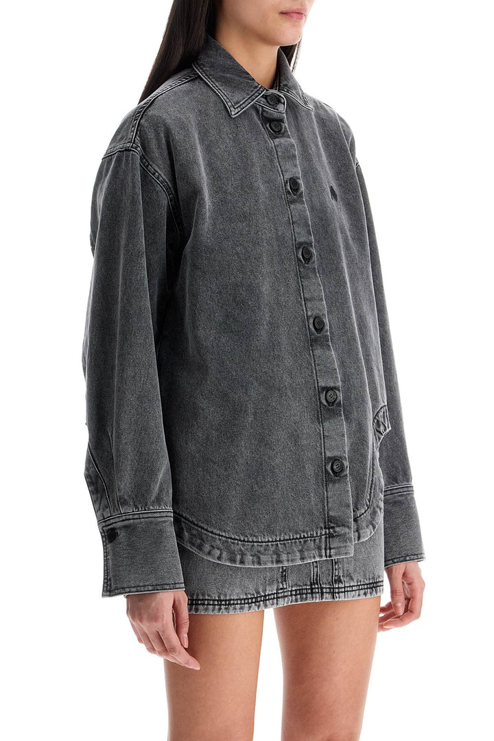 oversized black denim bomber-1