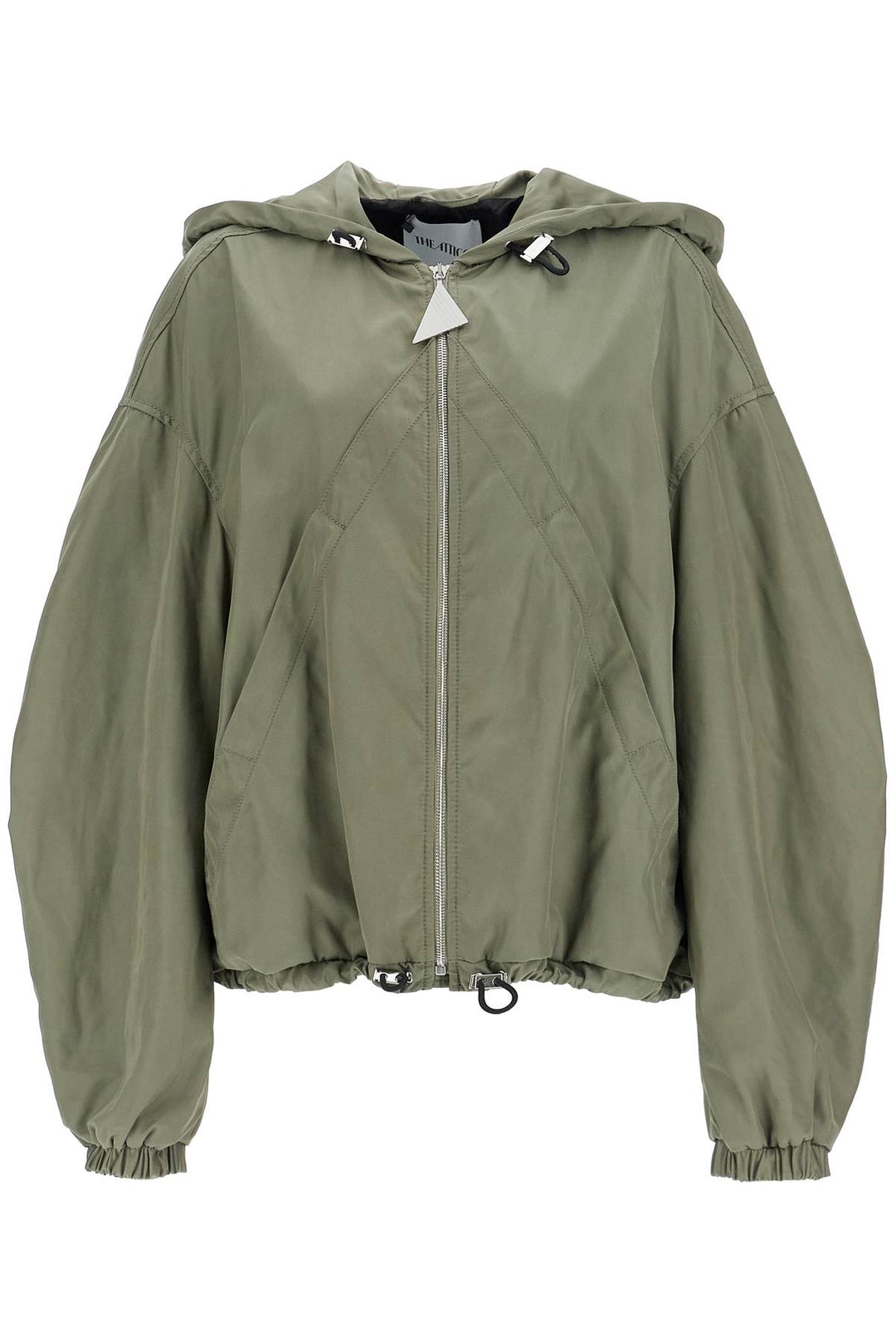 giubbotto bomber con cappuccio regolabile verde militare-0