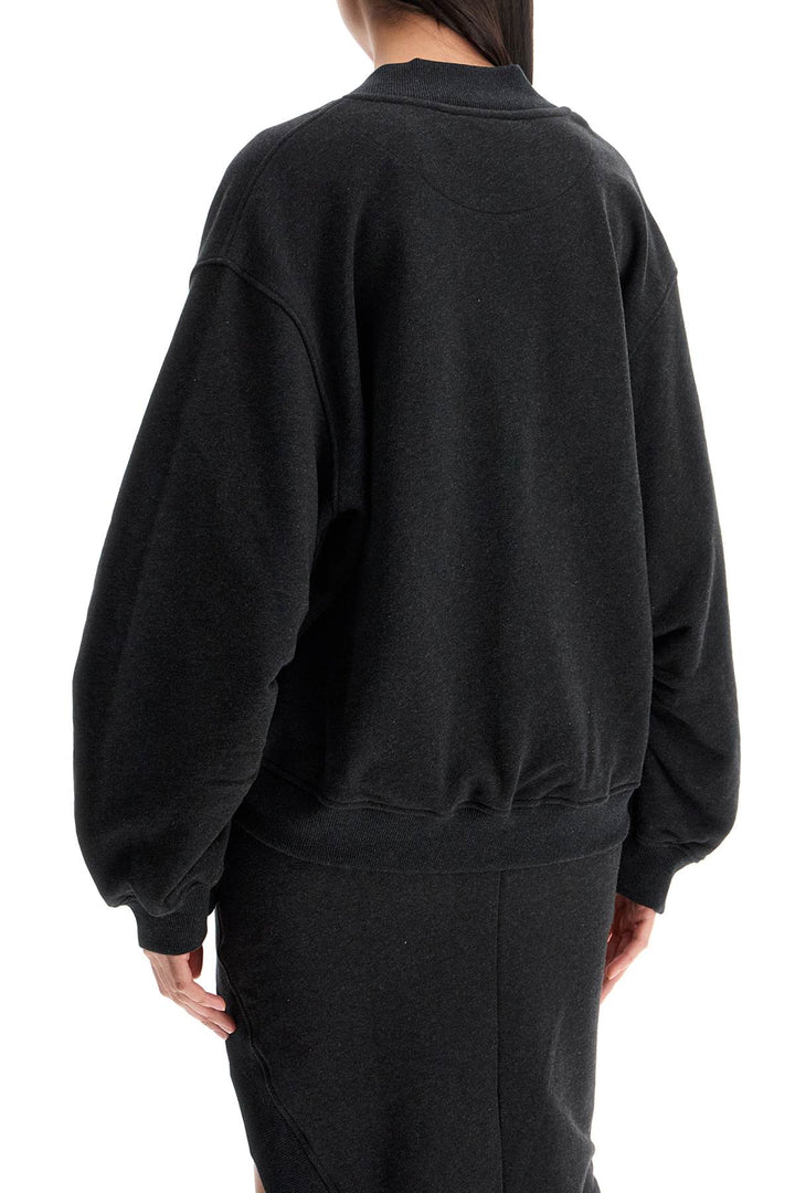 oversized sweatshirt with deep v-neck in gradient black-2