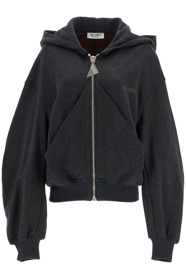 oversized black gradient zip hoodie-0