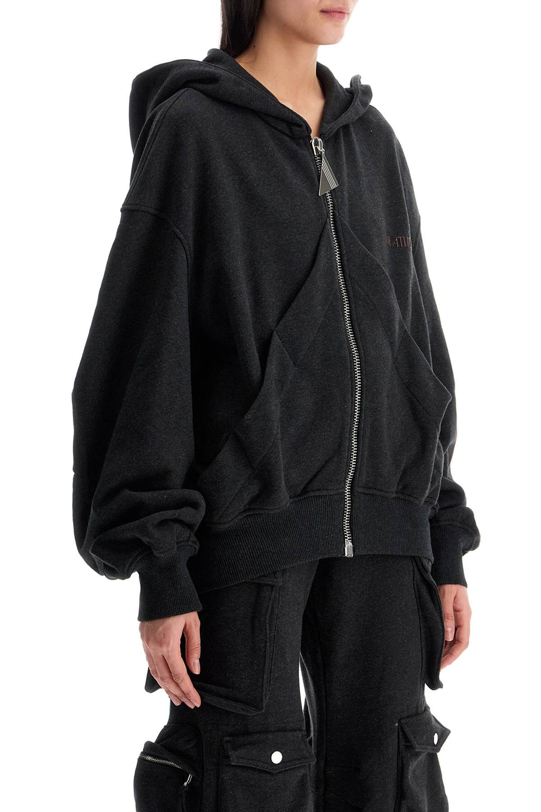 oversized black gradient zip hoodie-1