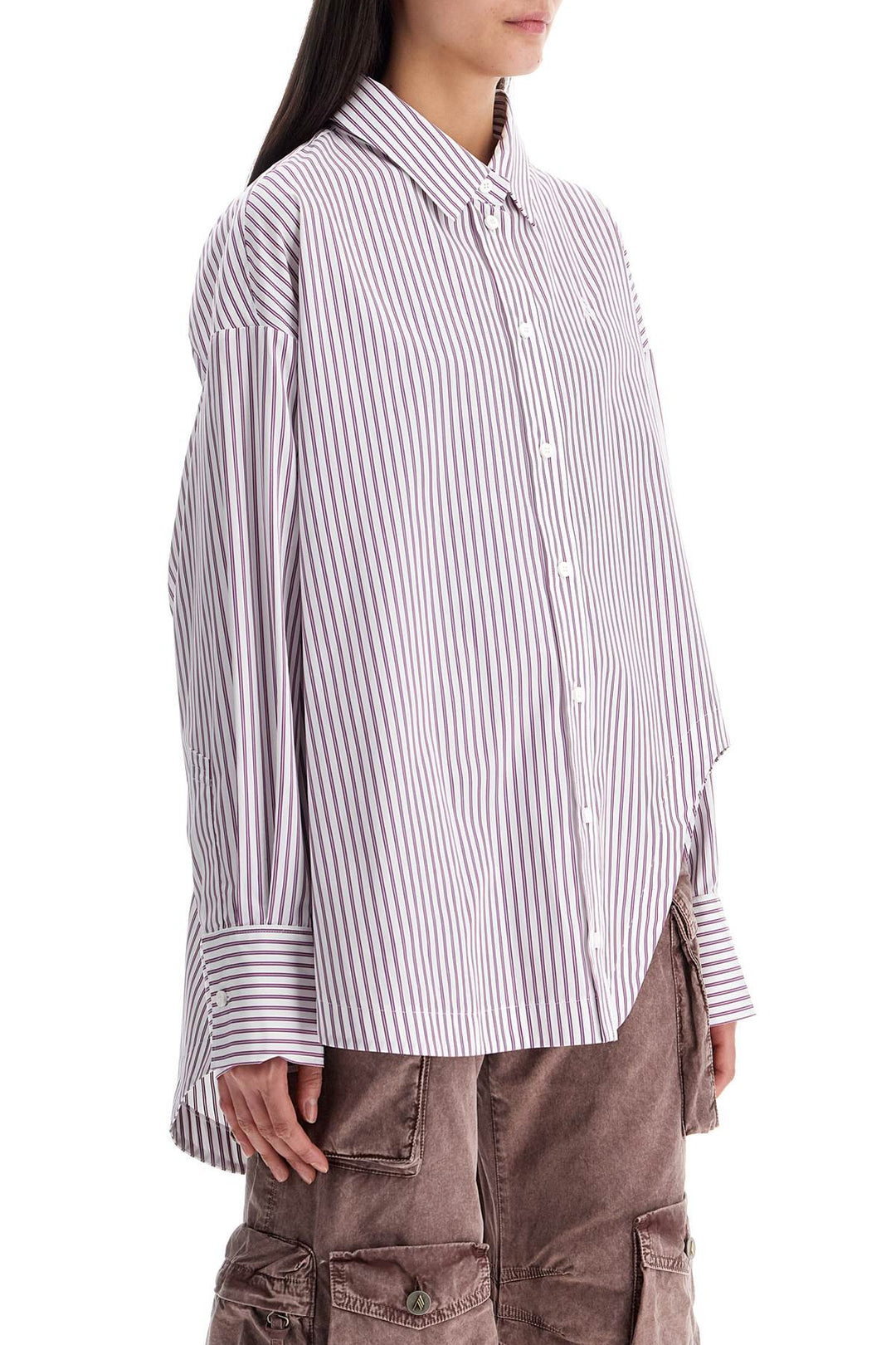 white and purple striped oversized shirt-1