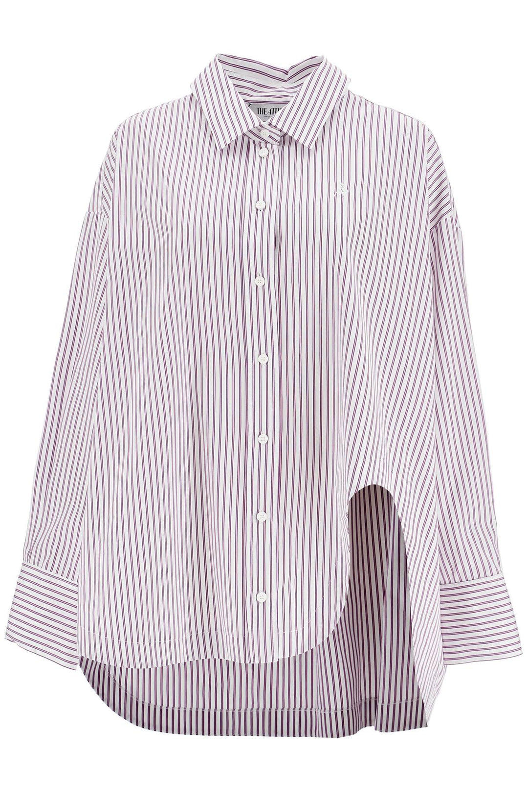 white and purple striped oversized shirt-0