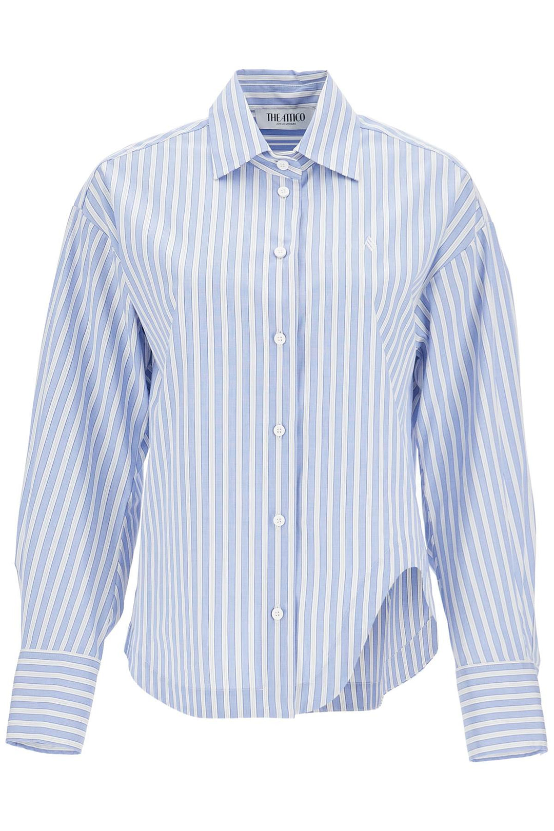 blue and white striped oversized cotton shirt-0