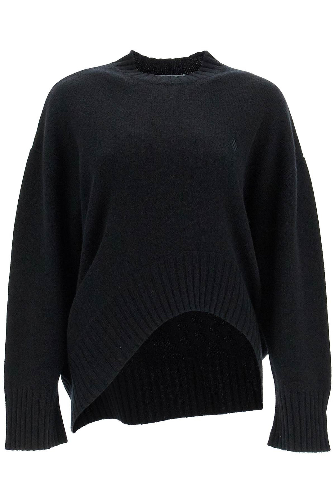 asymmetric wool and cashmere pullover-0