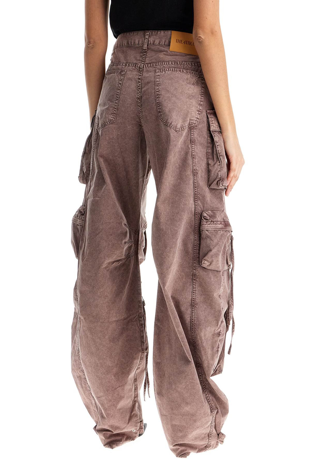 high-waisted wide-leg cargo pants washed mauve-2