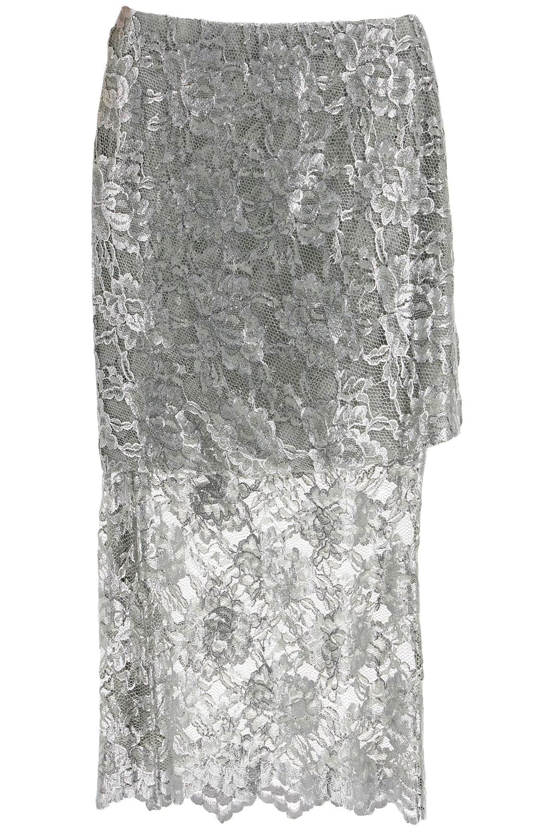 silver lace midi skirt-0