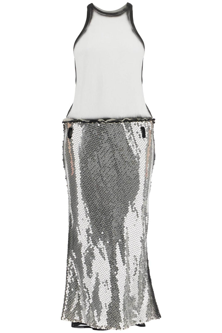 white and silver floral sequin midi dress-0