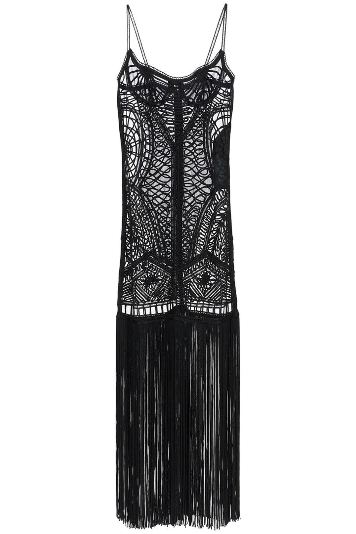 embroidered tulle midi dress-0