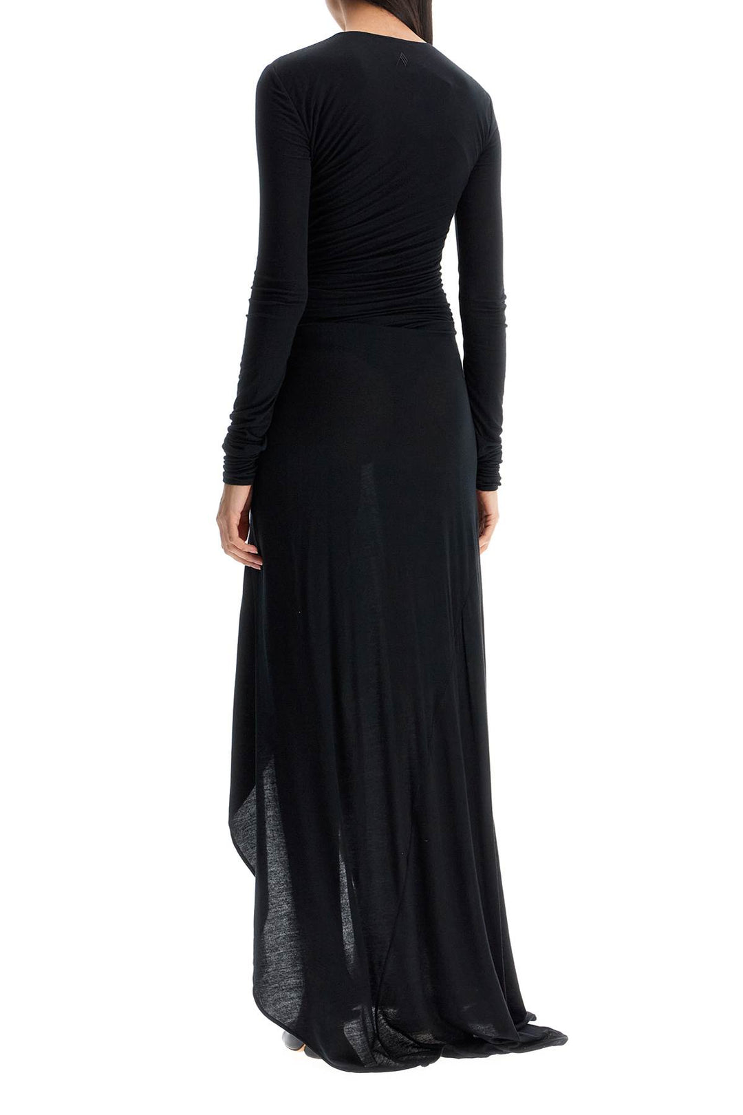 long draped jersey dress with pleats-2