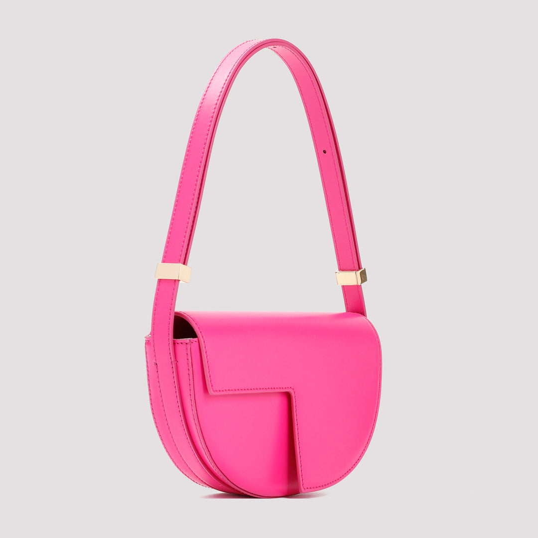 Fuchsia Le Petit Leather Shoulder Bag-4