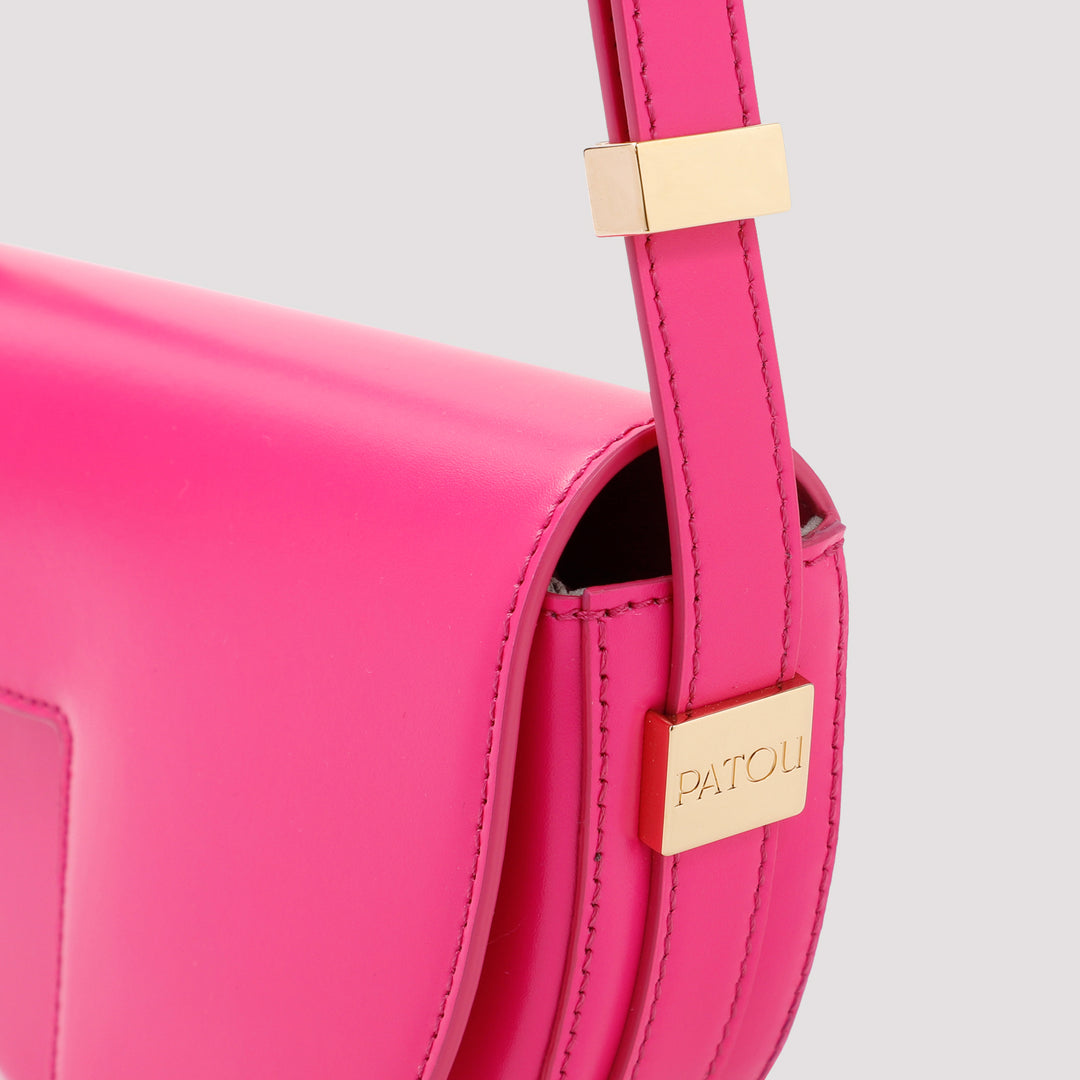 Fuchsia Le Petit Leather Shoulder Bag-5