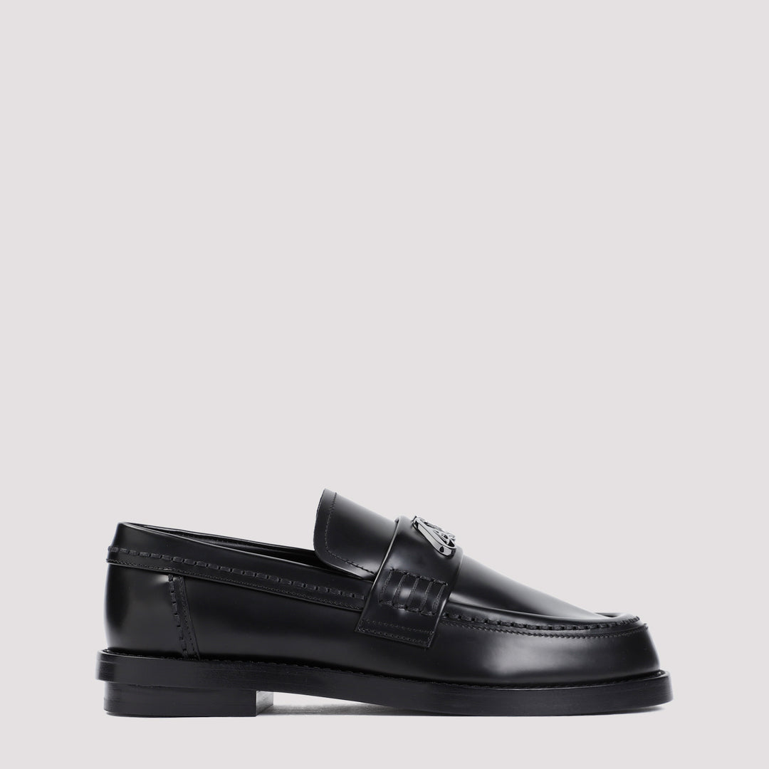 Black Brushed Leather Loafers-0