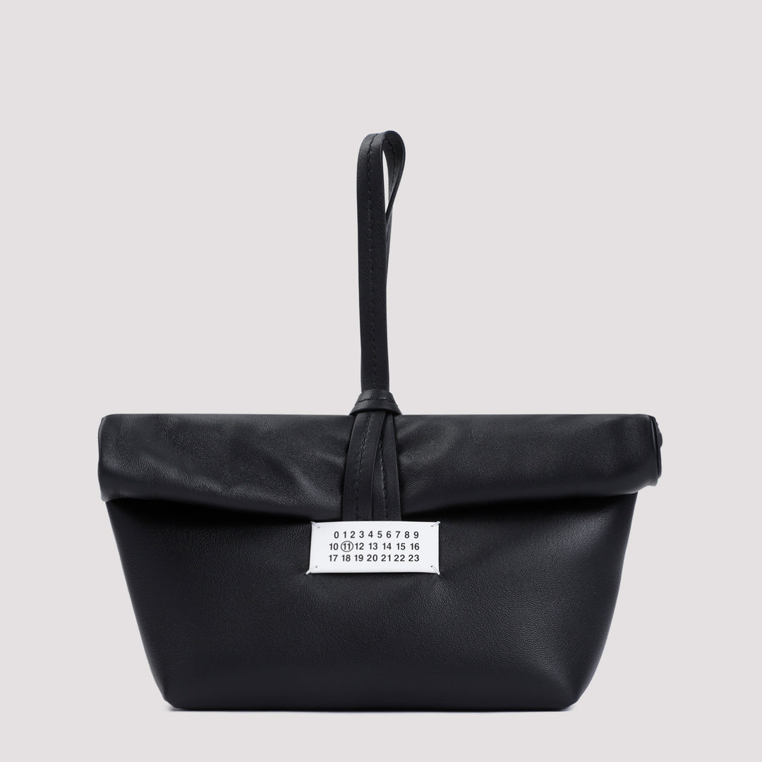 Black Ovine Leather Clutch Bag-0