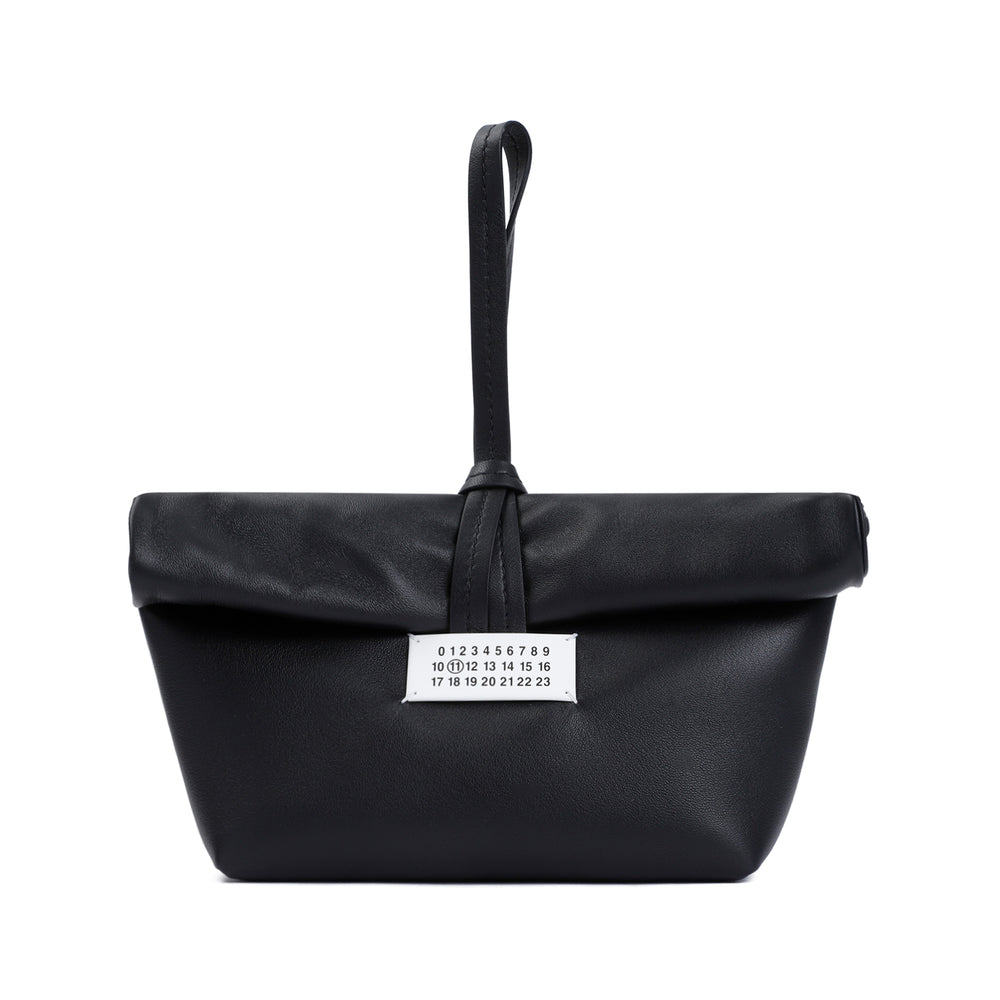 Black Ovine Leather Clutch Bag-1