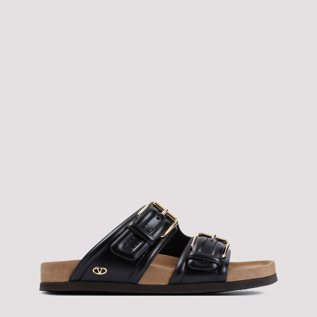 Black Fussfriend Slide Sandals-0