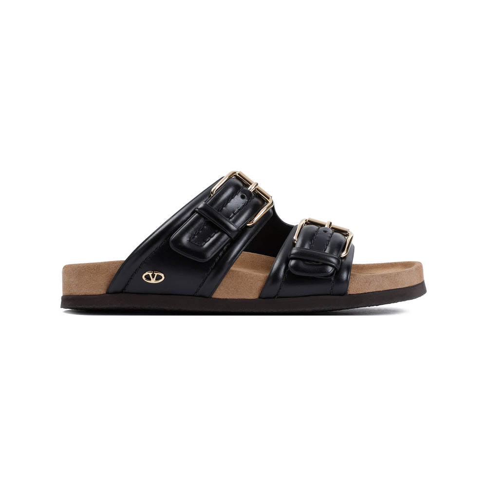 Black Fussfriend Slide Sandals-1