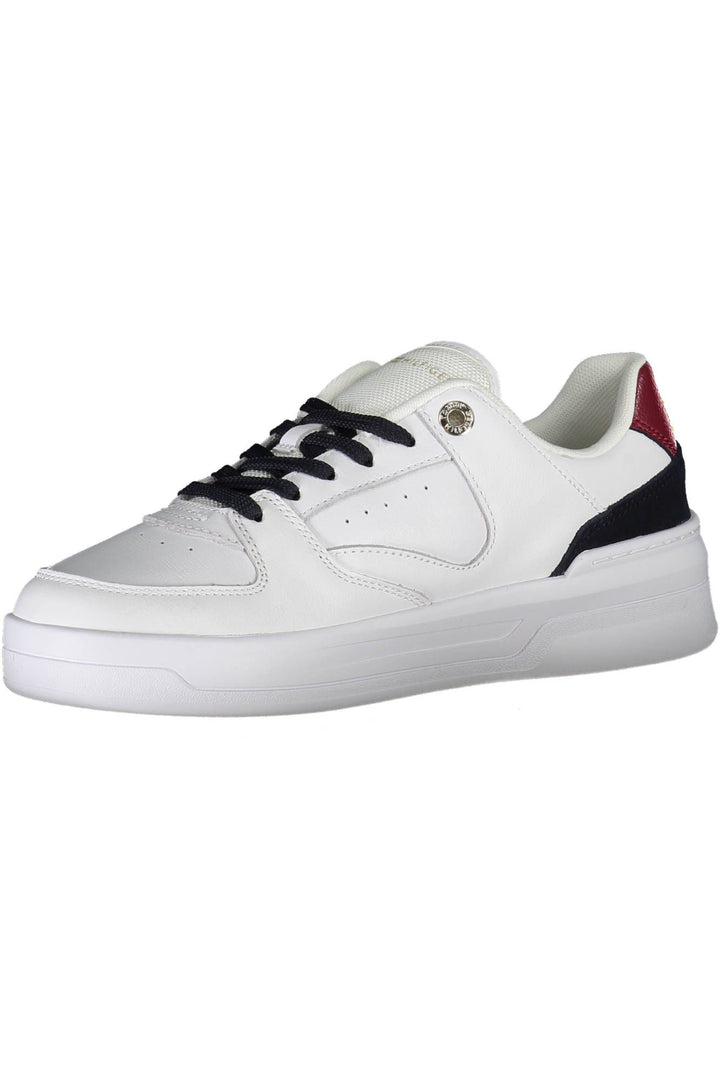 Chic White Contrast Trainers with Logo Detail