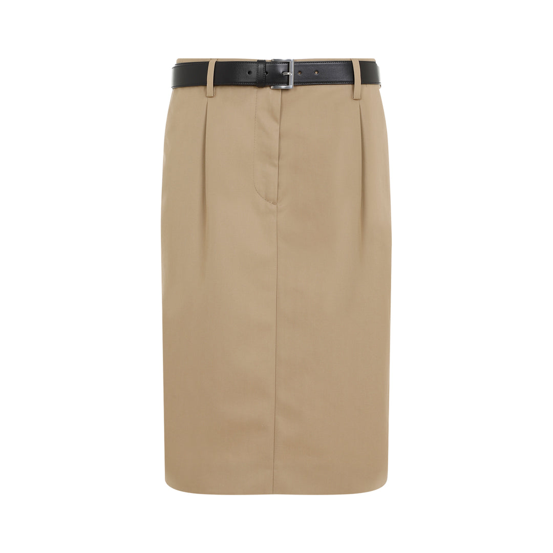 Rope Brown Cotton Skirt-1