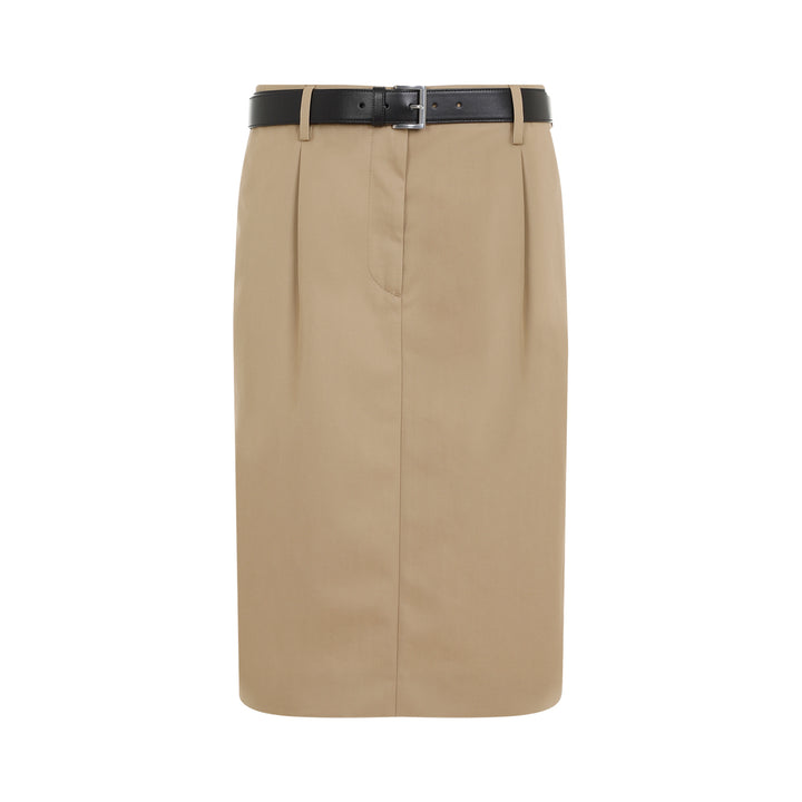 Rope Brown Cotton Skirt-1