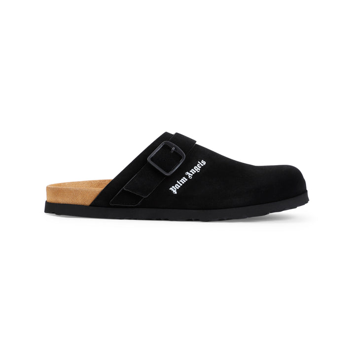 Black Suede Logo Mule-1