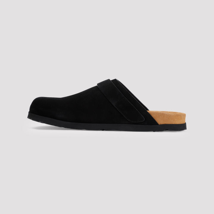 Black Suede Logo Mule-3