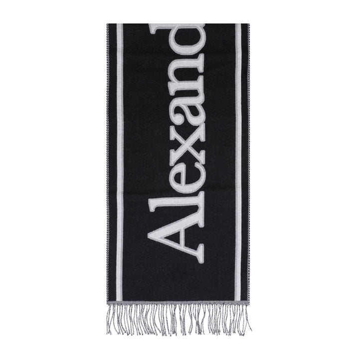 Black Ivory Varsity Logo Wool Scarf-1