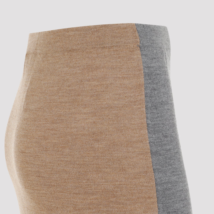 Grey Virgin Wool Knit Pencil Skirt-4