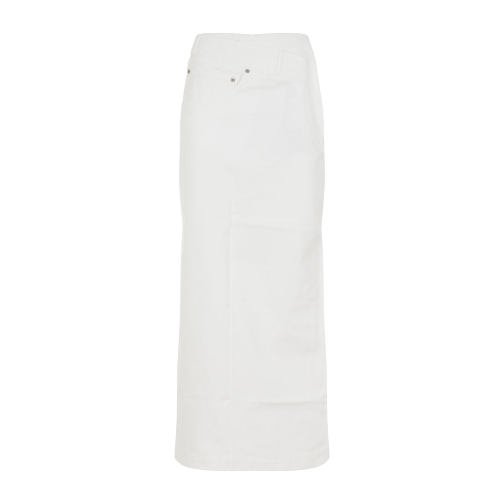 White Cotton Deconstructured Skirt-1