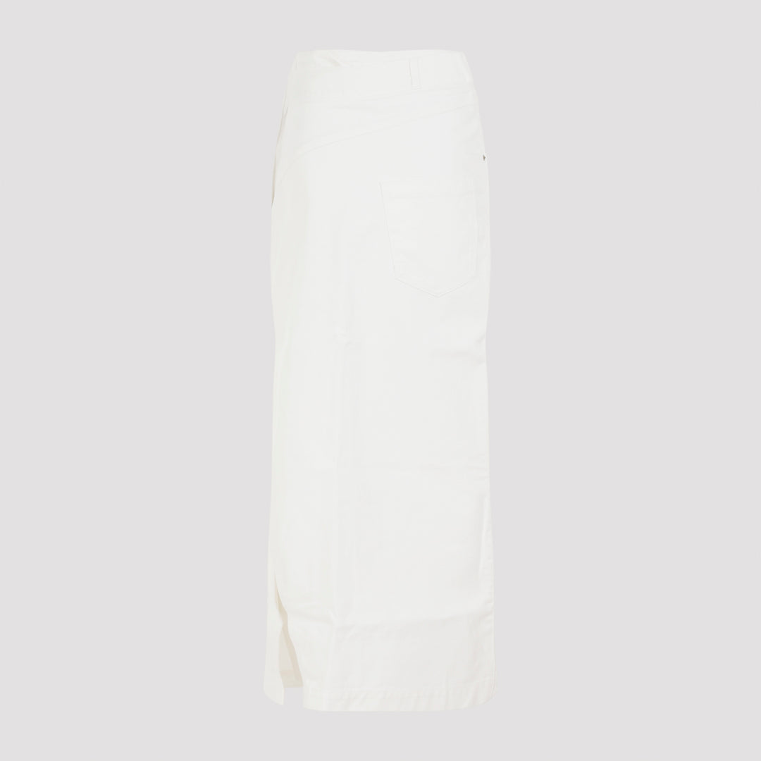 White Cotton Deconstructured Skirt-3