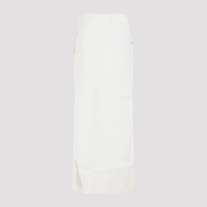 White Cotton Deconstructured Skirt-3