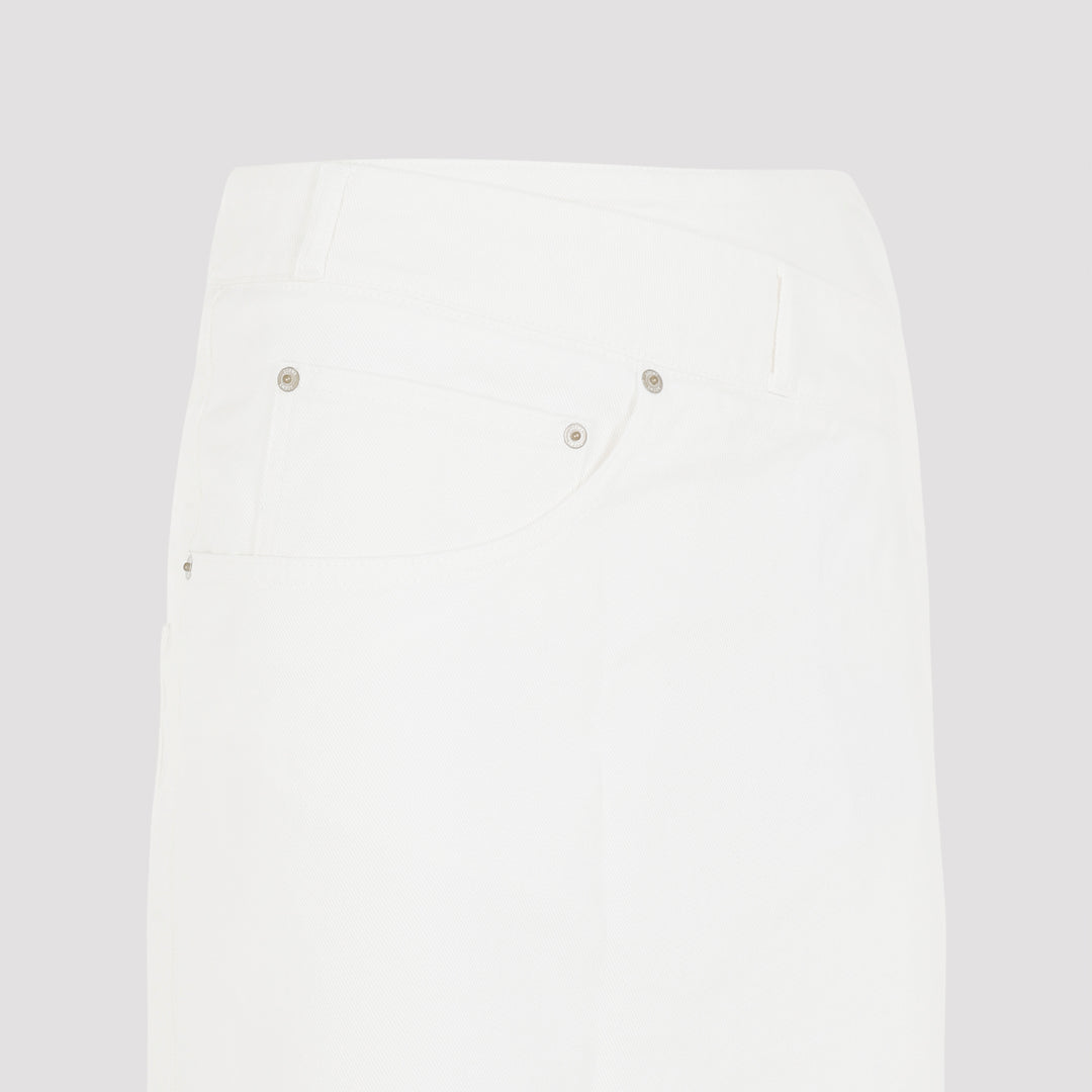 White Cotton Deconstructured Skirt-4