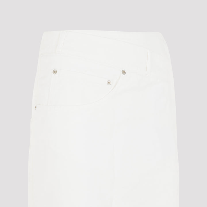 White Cotton Deconstructured Skirt-4