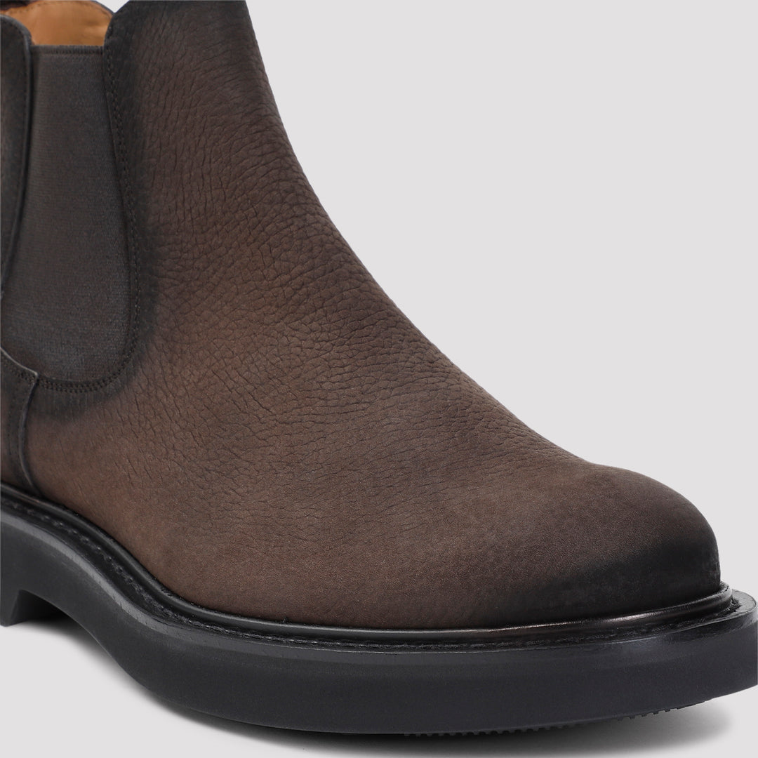 Ebony Brown Calf Leather Leicester Ankle Boots-5