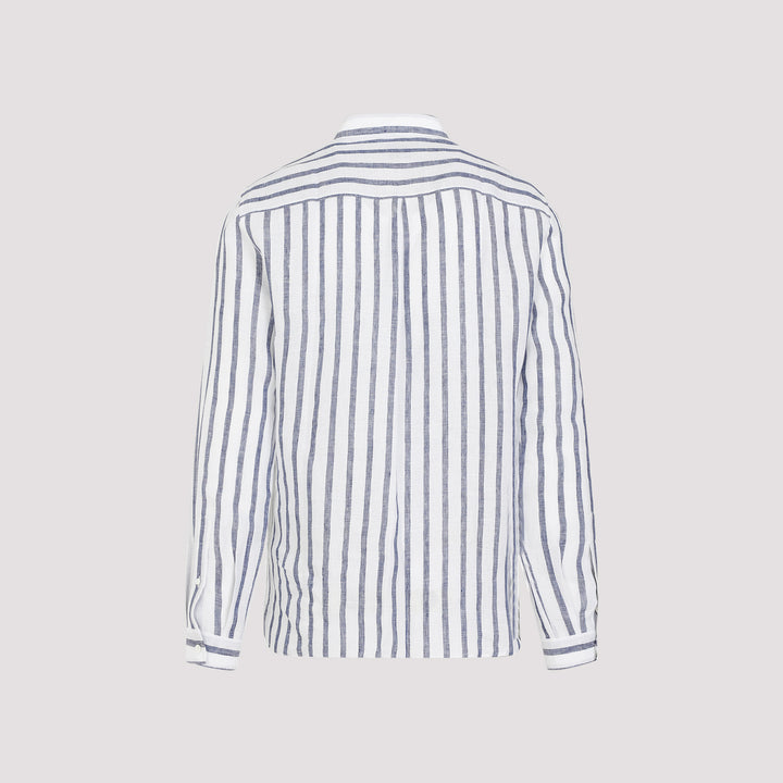 Striped Button-Up Shirt-3