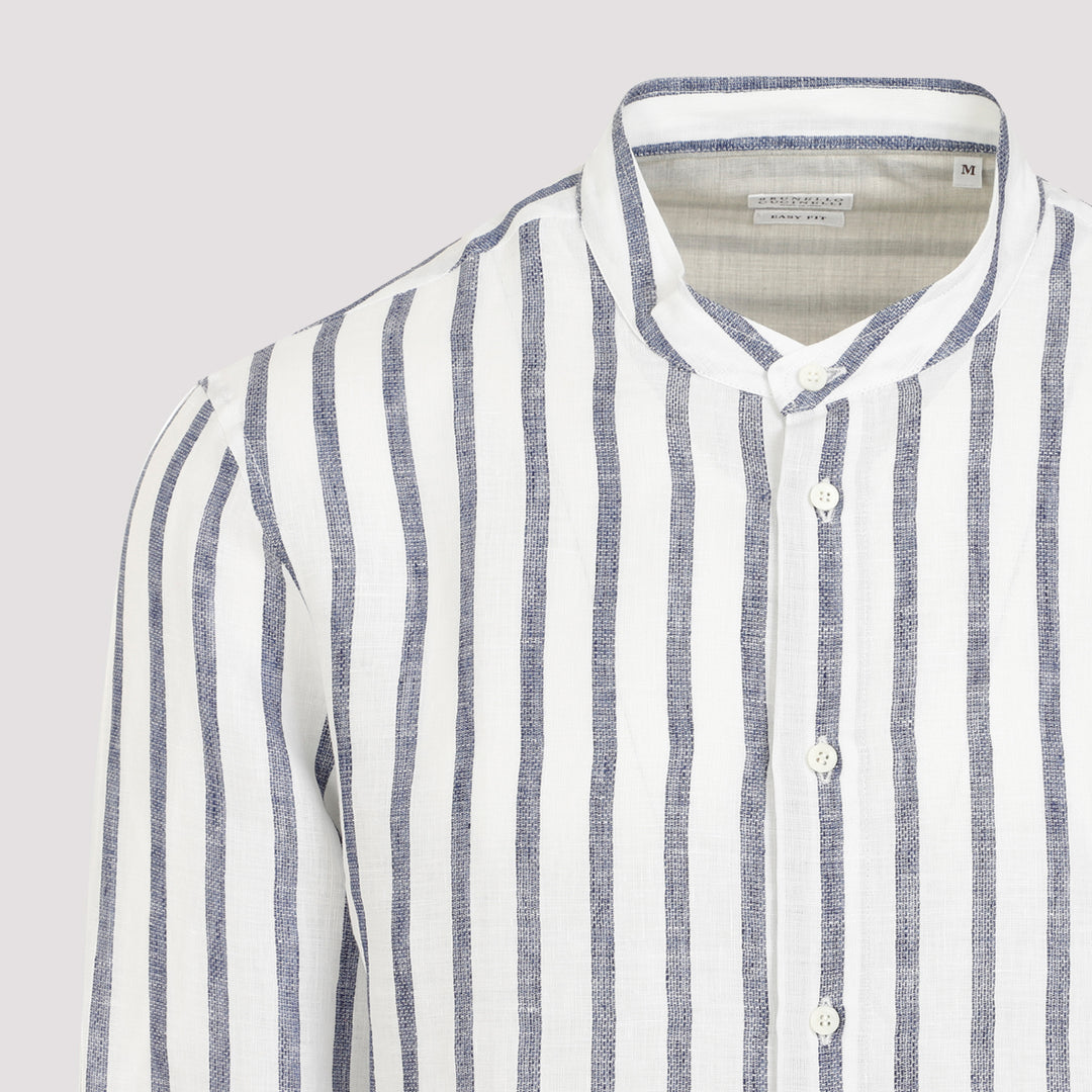 Striped Button-Up Shirt-5