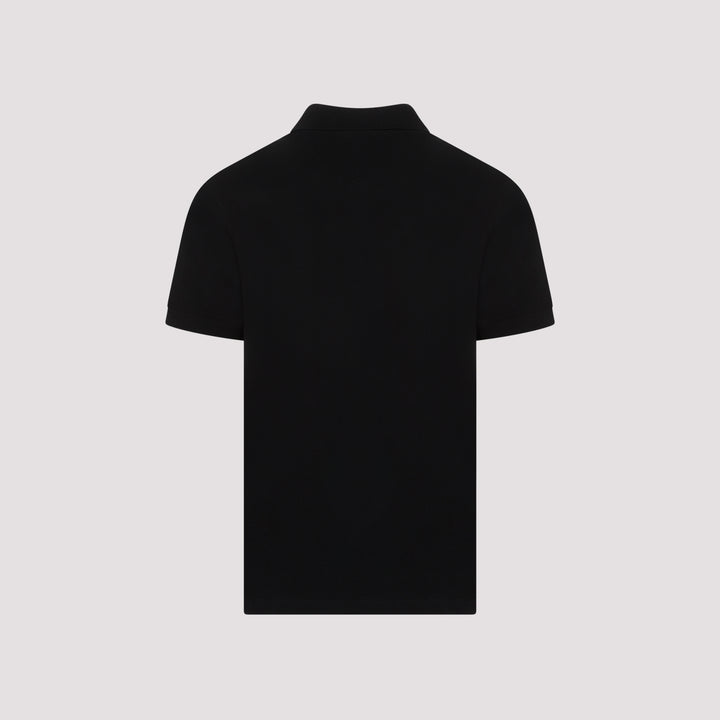 Black Graffiti Cotton Polo-3